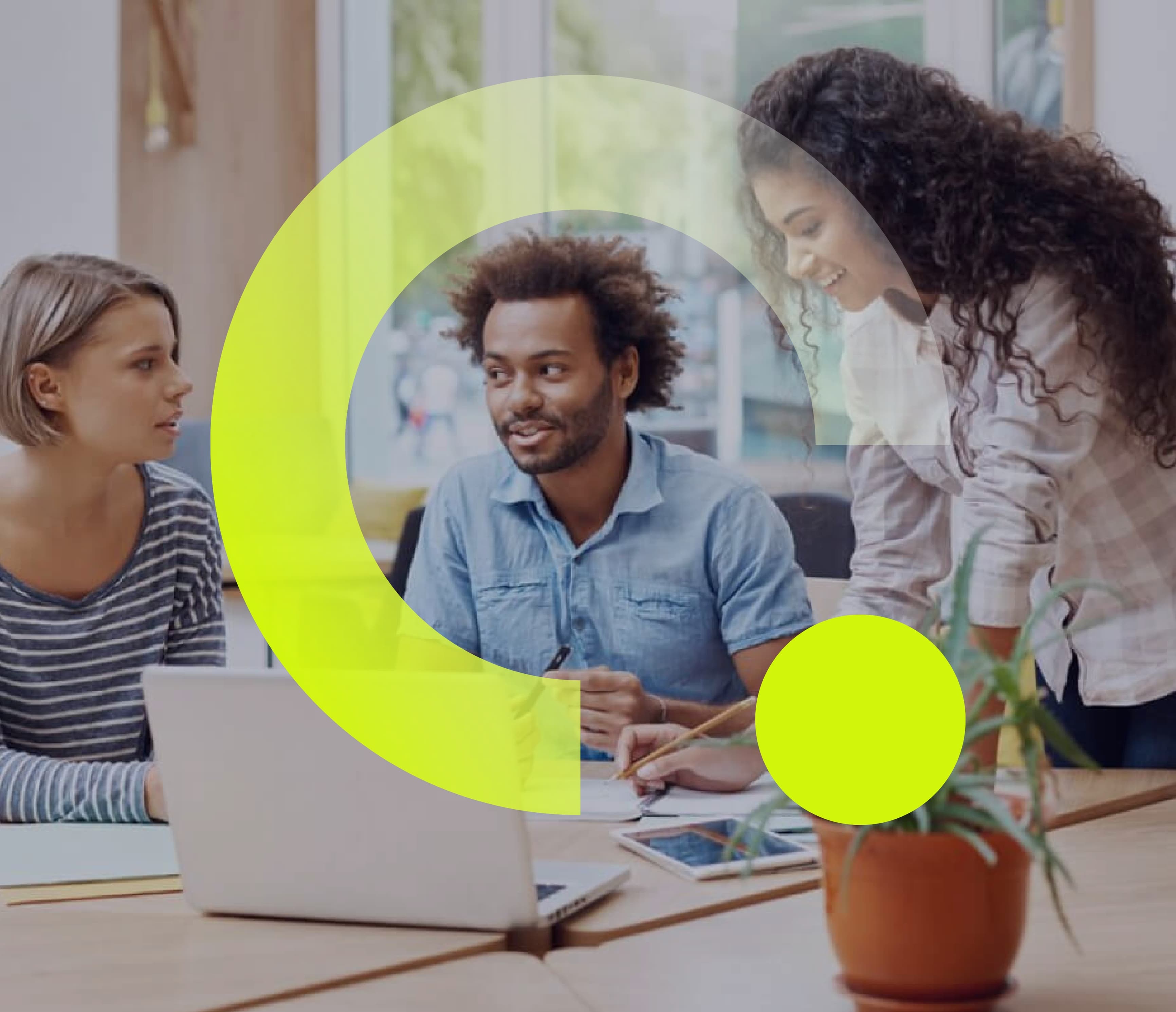 Team collaborating on claims technology